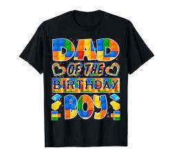 Dad Of The Birthday Boy liebt Building Blocks Partygeschenke T-Shirt von Birthday Boy Loves Building Blocks Party Gifts