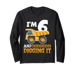 Six 6yr Old 6th Birthday Construction Boy Funny 6 Years Old Langarmshirt von Birthday Gifts Boys Girls Co.