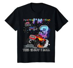 Kinder Ich bin 4 Jahre alt So Roll Ich Birthday Monster Truck T-Shirt von Birthday Gifts For Boy Monster Truck Gifts Tee