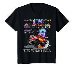 Kinder Ich bin 6 Jahre alt So Roll Ich Birthday Monster Truck T-Shirt von Birthday Gifts For Boy Monster Truck Gifts Tee