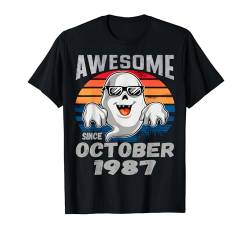 Geburtstag Lustiger Geist Oktober 1987 Retro T-Shirt von Birthday Gifts Halloween Lover