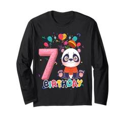 Kinder-Panda-Geburtstagsparty, 7 Jahre alter Junge, 7. Panda Langarmshirt von Birthday Panda