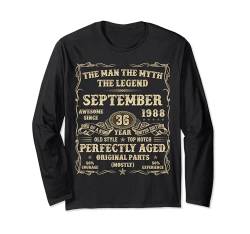 36. Geburtstag September 1988 36 Jahre alt Geburtstag Geschenke für Männer Langarmshirt von Birthday September Tee For Men And Women Vintage