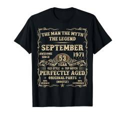 53. Geburtstag September 1971 53 Jahre alt Geburtstag Geschenke für Männer T-Shirt von Birthday September Tee For Men And Women Vintage