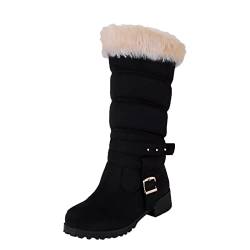 Dicke Stiefel Schneeboots Damen Wasserdicht Schnee Plush Gefütterte Schneestiefel Ankle Boots Mid Calf Outdoor Frauen Walking Boots Winterschuhe Winterstiefel von Bkazwe