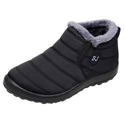 Winter Barfußschuhe Damen Warm Gefütterte Schneestiefel Wanderschuhe rutschfest Schneestiefel Leicht Bequem Outdoor Barfuss Schuhe Schneestiefel Winter Kurzschaft von Bkazwe