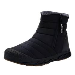 Winterstiefel Damen Plush Gefütterte Schneestiefel Wanderschuhe rutschfest Trekkingschuhe Leicht Bequem Outdoor Barfuss Schuhe Unisex Winterschuhe Winterstiefel von Bkazwe