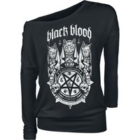 Black Blood by Gothicana Langarmshirt - S bis XXL - für Damen - Größe L - schwarz von Black Blood by Gothicana