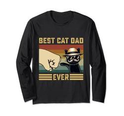 Vatertag Katze Daddy Schwarze Katze Vintage Best Cat Dad Ever Langarmshirt von Black Cat Father's Day Cat Daddy Best Cat Dad Ever