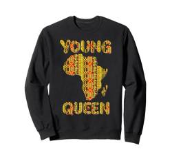 Young Queen Cool Kente African Print Black History Month Sweatshirt von Black History Month African American Pride Gifts