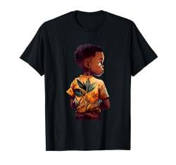 Afroamerikanischer Junge, schwarze Kunst, Kinder T-Shirt von Black History Month Afro Queen and King Apparel