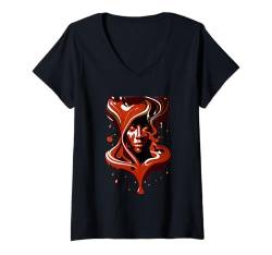 Damen Chocolate Swirl African American Pride Melting T-Shirt mit V-Ausschnitt von Black History Month Afro Queen and King Apparel