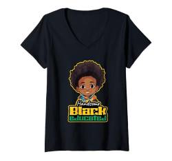 Damen Black History Month Kinder Jungen Afroamerikaner BHM T-Shirt mit V-Ausschnitt von Black History Month Kids Boys