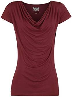 Black Premium by EMP Damen rotes Basic T-Shirt mit Wasserfall-Auschnitt XXL von Black Premium by EMP