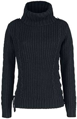 Black Premium by EMP Damen schwarzer Strickpullover mit Labelprint XL von Black Premium by EMP