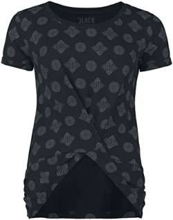 Black Premium by EMP Damen schwarzes T-Shirt mit Knotendetail L von Black Premium by EMP