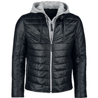 Black Premium by EMP Lederjacke - Leather Jacket With Sweat Hood - S bis XXL - für Männer - Größe L - schwarz von Black Premium by EMP