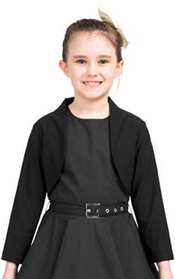 BlackButterfly Kinder Maßgeschneiderte 3/4 Hülse Bolero Mädchen (Schwarz, 9-10 Jahre) von BlackButterfly