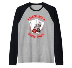 BLACKJACK SIEGER SPIRIT Casino Blackjack Kartenspieler Raglan von Blackjack Shirt Zocker Geschenk Blackjackspieler