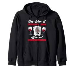 Blackjack DAS LEBEN IST BESSER MIT WEIN UND BLACKJACK Kapuzenjacke von Blackjack Shirt Zocker Geschenk Blackjackspieler