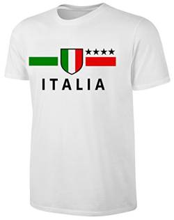 Italien T-Shirt Kinder Fußball WM EM Fan Shirt Weiß Größe 152 von Blackshirt Company