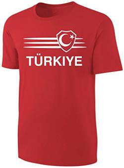 Türkei T-Shirt Fußball WM EM Fan Shirt Rot Größe XXL von Blackshirt Company