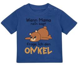 Baby Tshirt in Braun 0-36 Monate mit Druck, Geschenk vom Onkel Wenn Mama Nein sagt, Frage ich den Onkel, Kleiner Teddybär T-shirt für Kleinkind 0, 1, 2, 3 Jahre von Blauer-Storch