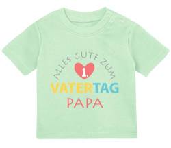 Baby Tshirt in Mint 0-36 Monate mit Druck Geschenk zum ersten Vatertag für den Vater Alles Gute zum 1. Vatertag Papa T-shirt für Kleinkind 0, 1, 2, 3 Jahre von Blauer-Storch