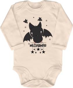 Blauer-Storch Baby Body Milchvampir Vampir Fledermaus Sterne Geschenk für Kleinkind Langarm Bio Baumwolle von Blauer-Storch