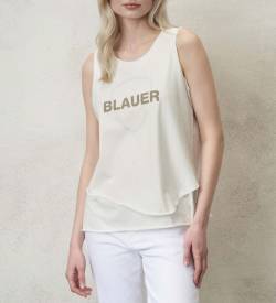 Blauer für Damen. 24SBLDH03322 Doppeltes weißes Tanktop (S), Lässig, Baumwolle, Ärmellos / Hosenträger von Blauer