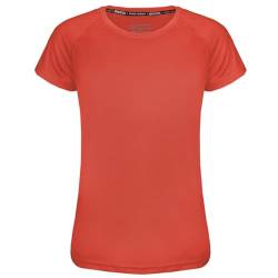 BleuAlps Sportshirt Damen, Laufshirt Kurzarm Mesh Funktionsshirt Atmungsaktiv Kurzarmshirt Sports Shirt Trainingsshirt für Damen, Größe:36, Farbe:Lachs von BleuAlps