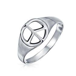 925 Sterling Silber Weit Offenes Symbol Weltfriedenszeichen Siegelring Für Männer Für Frauen Für Teenager von Bling Jewelry