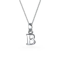 Bling Jewelry Abc Capital Bsperren Letter Alphabet B Initiale Anhänger Halskette Für Teenager Für Frauen .925 Sterling Silber von Bling Jewelry