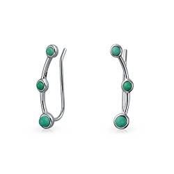 Minimalistische 3 Edelstein Blau Türkis Gebogene Ohr Pin Warp Climbers Ohrringe Westlichen Schmuck Für Frauen Teenager Ohr Crawlers .925 Sterling Silber von Bling Jewelry