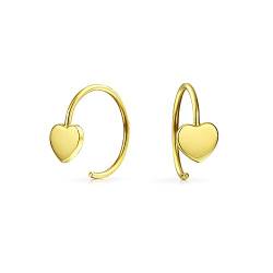 Personalisierte Initialeen Buchstabe A Winzige Minimalistisch Real 14K Gold Mini Hoop Threader Ohrringe Für Frauen Teenager Benutzerdefinierte Eingraviert von Bling Jewelry