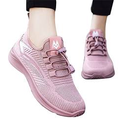 Blingko Damen Schuhe Sneakers Einfarbig Halbschuhe Atmungsaktiv Joggingschuhe mit Weicher Sohle Bequeme Straßenlaufschuhe Leichte Turnschuhe Fitness Straßenlaufschuhe Weisse Sneakers Damen von Blingko