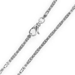 BlinqBlinq Königskette Silberkette 2,5mm 925 Sterling Silber Kette Länge 55cm 60cm Koenigs Kette Unisex Echtsilber Halskette Herren oder Halskette Damen (55) von BlinqBlinq