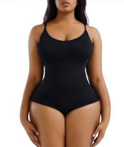 Blitshape Body Shaper Damen Bauchweg Shape Miederbody Extra Stark Formend Formende Shaping Tummy Control Shapewear Figurformende Bodysuit Schwarz 3XL von Blitshape