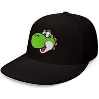 Blondie & Brownie Baseball Cap Unisex Erwachsene Yoshi Face Stick Patch Mario Luigi Retro Konsole Snapback von Blondie & Brownie