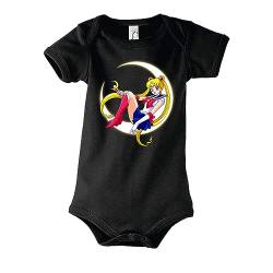 Blondie & Brownie Fun Baby Body Strampler Sailor Moon, Schwarz, Größe 3-6 Monate von Blondie & Brownie