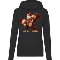 Blondie & Brownie Hoodie Damen Donkey Kong Gorilla Affe Retro Konsole mit Kapuze von Blondie & Brownie