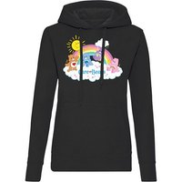 Blondie & Brownie Hoodie Damen Glücksbärchis Care Bears Hab Dich lieb Bärchi Wolkenland Mit Kängurutasche, Mit Kapuze von Blondie & Brownie