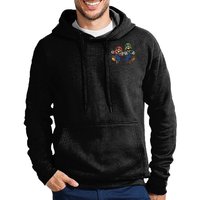 Blondie & Brownie Hoodie Herren Mario & Luigi Brust Stick Retro Peach Gaming Yoshi Mit Kapuze, Bestickt von Blondie & Brownie