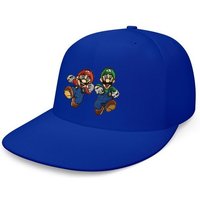 Blondie & Brownie Snapback Cap Unisex Erwachsene Mario und Luigi Stick Patch Super Retro Konsole One Size von Blondie & Brownie