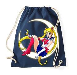 Blondie & Brownie Turnbeutel Baumwoll Beutel Sailor Moon, Navyblau von Blondie & Brownie