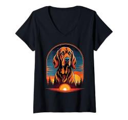 Damen Bloodhound Hund Männer Frauen Bloodhound T-Shirt mit V-Ausschnitt von Bloodhound Dog Designs Men Women