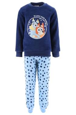 BlueY Pyjama für Jungen, 2-Teiliges Samt T-Shirt und Lange Hose für Mädchen, Weicher Fleece Pyjama, Größe 3 Jahre | Dunkelblau von BlueY