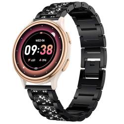 Blueshaweu 20mm Armband Kompatibel für AIMIUVEI Damen Smartwatch 1,27" G53, Damen Metall Band Premium Edelstahl Bracelet Gurt für AIMIUVEI G53 /HaSaKei G53/ Sanorum G53 1.27" Smartwatch (schwarz) von Blueshaweu