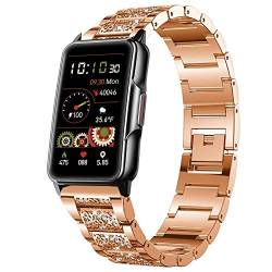 Blueshaweu Armband Kompatibel für Kesasohe H80 / Findtime H80 / ECOSOON H80 Smartwatch 1,47 Zoll, Damen Metall Band Premium Edelstahl Bracelet Gurt für H80 Smartwatch 1,47 Zoll (Roségold) von Blueshaweu