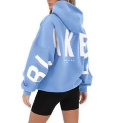 Boapond Hoodie Damen Sweatjacke Damen Mit Kapuze Oversize Backprint Pullover Blakely Aufdruck Langarm Herbst Winter Sweatshirt Kapuzenjacke Langarmshirt Pullover für Damen Casual von Boapond